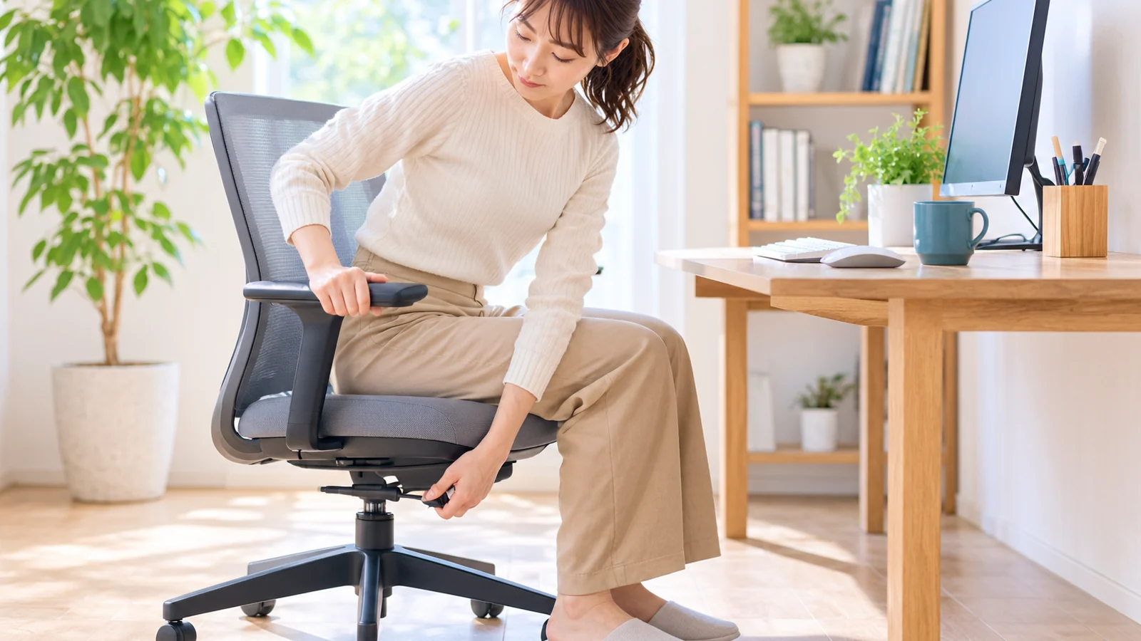 机の高さで肩こりが変わる？肩・肘・キーボード位置を確認