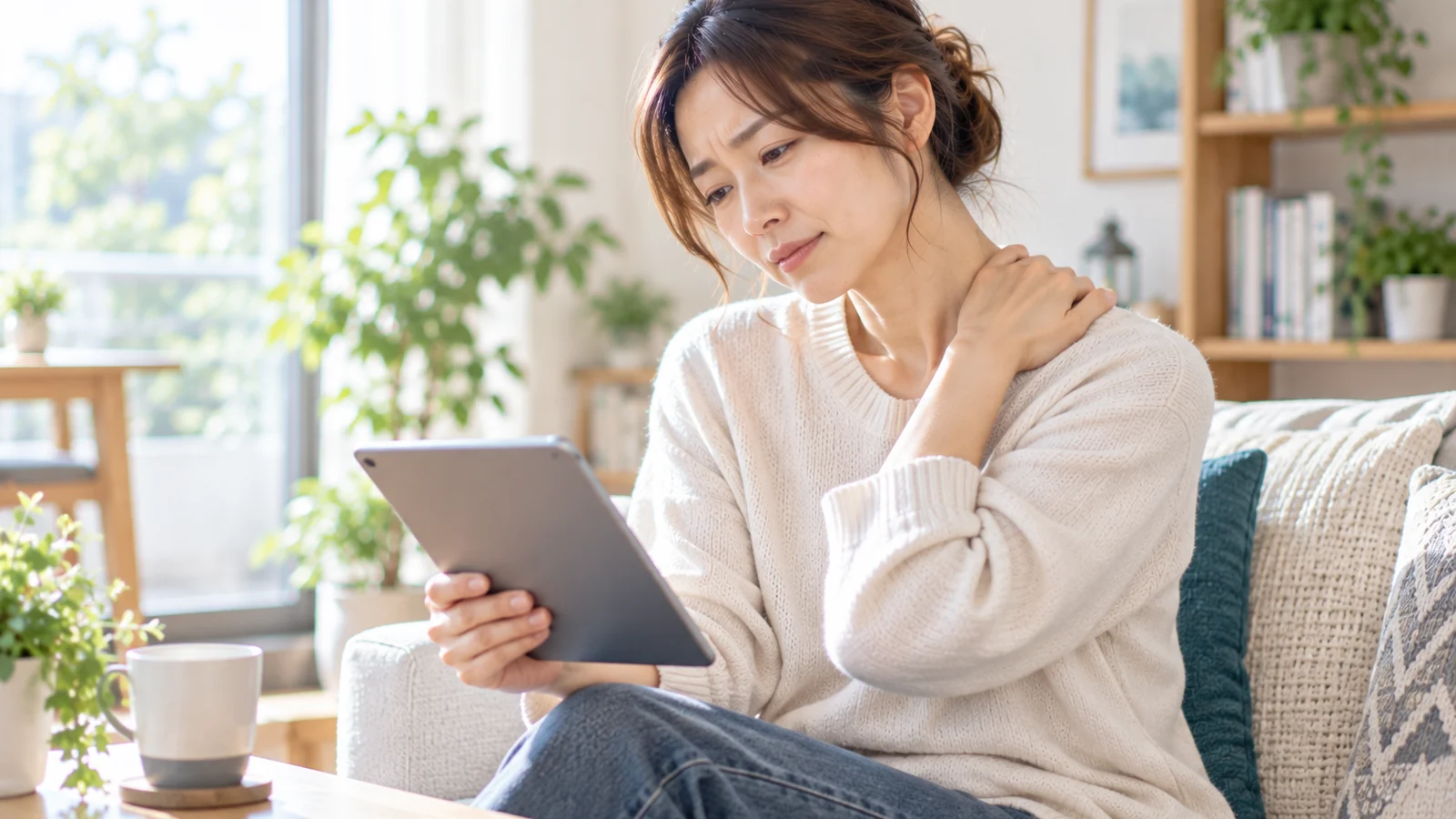 タブレットで首・肩が疲れる人へ｜持ち方・高さ・時間を見直そう